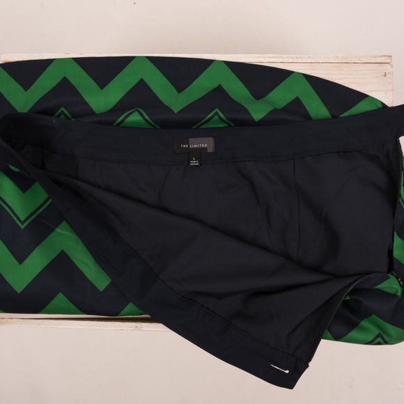 The Limited Skirt L A-Line Zig Zag Chevron green - Picture 6 of 7